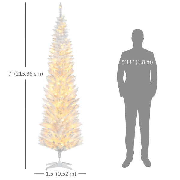 7ft Pre-Lit White Artificial Christmas Tree