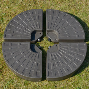 4-piece offset parasol base with carrying handles 
