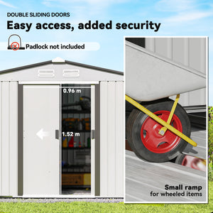 Garden shed with foundation kit, silver color