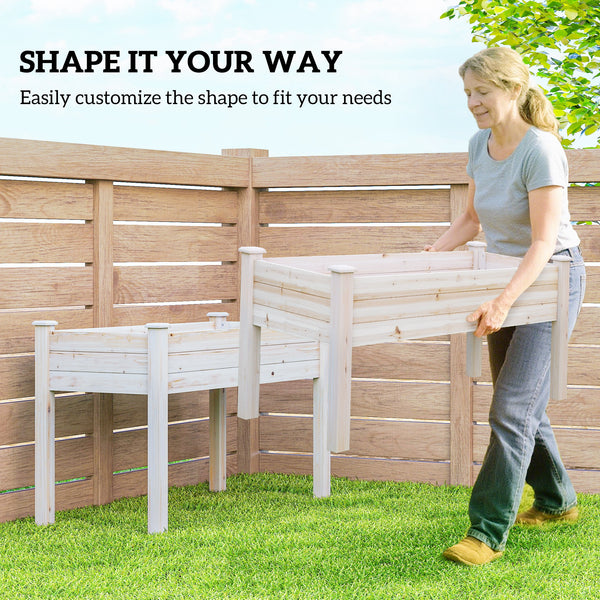Two-tier raised wooden vegetable garden for flowers, vegetables and herbs