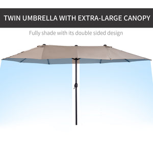 15-foot double parasol, beige