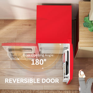 3.2 cu. ft. Compact Refrigerator, Mini Fridge with Freezer, Adjustable Shelves and Reversible Doors, Red
