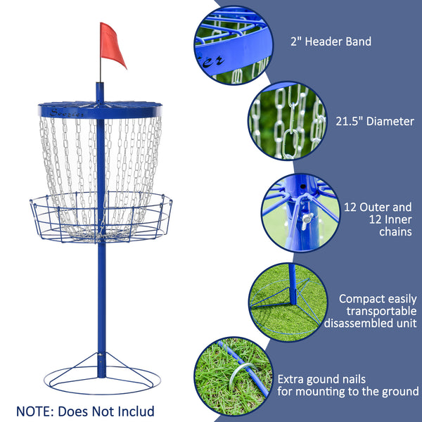 Portable training basket for disc golf, dark blue