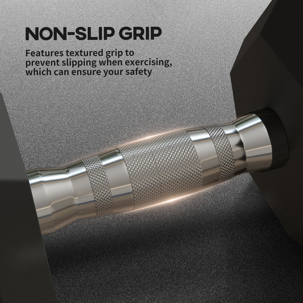 2 x 45 lb Hex Dumbbells for Home Fitness Workout, Black