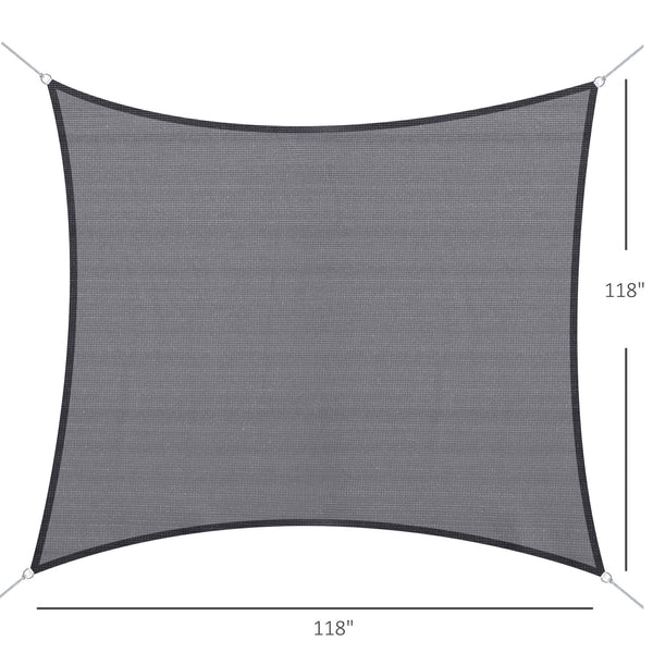 Rectangular outdoor shade sail – Effective sun protection, grey