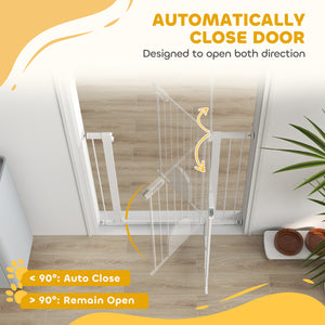 89cm High Pressure Mount Dog Safety Gate for Stairs, White