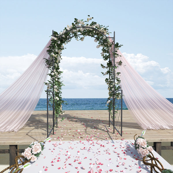 Metal garden arch with gate