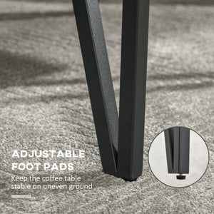 Rustic rectangular coffee table with hairpin legs