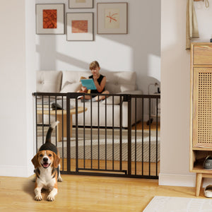 Self-closing safety gate, black
