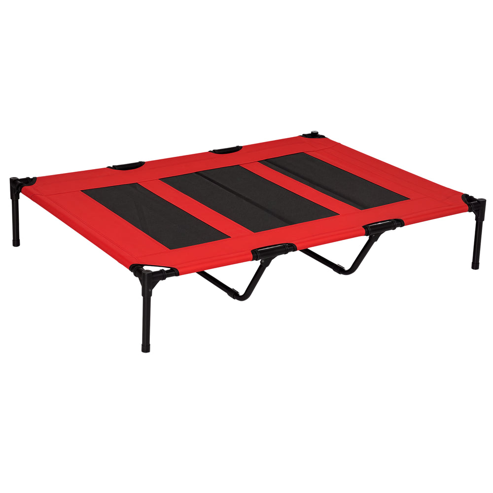 Elevated dog bed, red