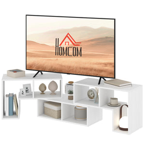3-piece modular TV stand with 6 compartments for TVs up to 75 in. – White