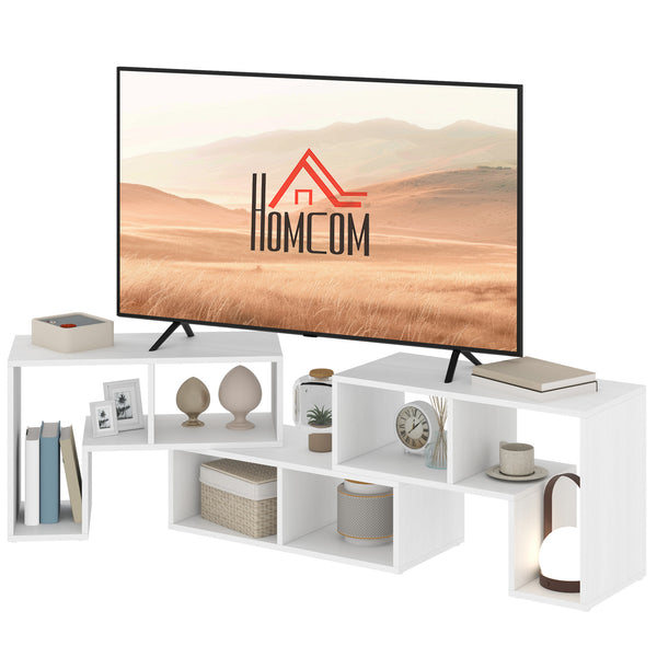 3-piece modular TV stand with 6 compartments for TVs up to 75 in. – White