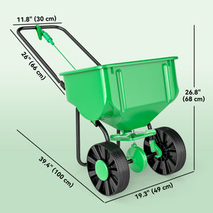 40L Lawn Spreader - Seed, Fertilizer &amp; Salt, 132 lb Capacity