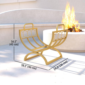 Heavy duty gold log holder with handles