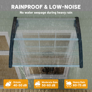 3.9 x 2.5 ft patio door awning