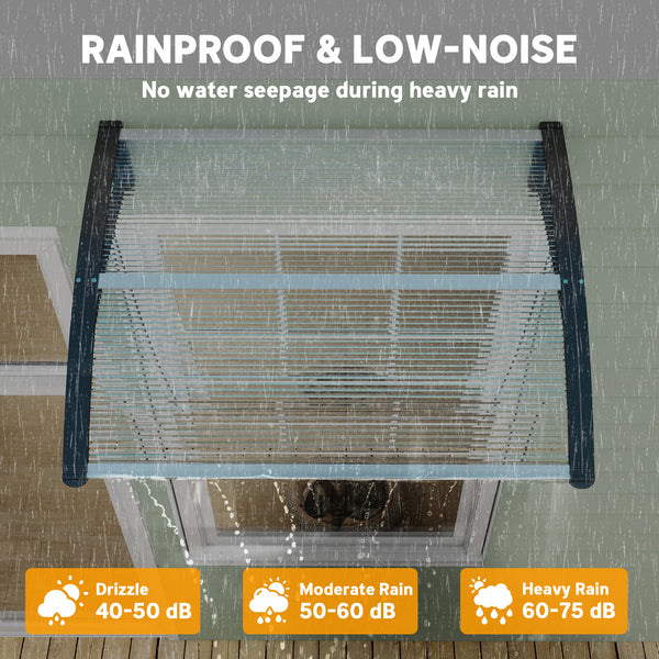 3.9 x 2.5 ft patio door awning