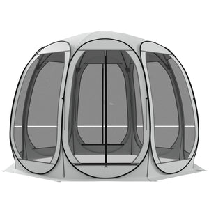 Foldable mosquito net tent with carry bag and 2 doors, cream white