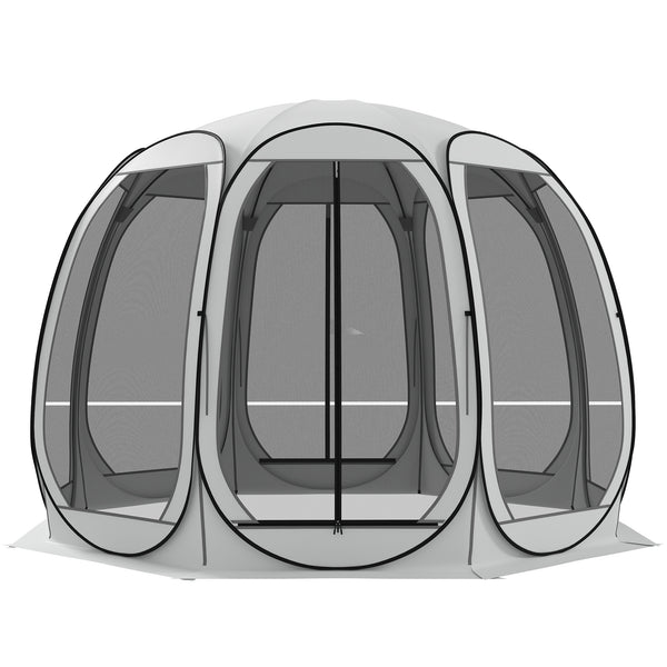 Foldable mosquito net tent with carry bag and 2 doors, cream white