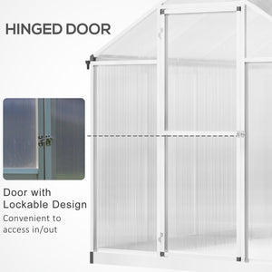 Aluminium greenhouse, gutter and ventilation, silver