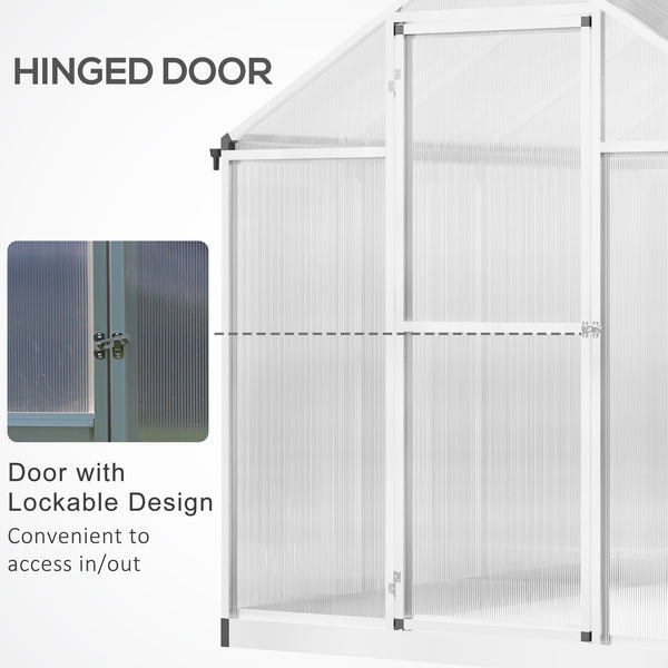 Aluminium greenhouse, gutter and ventilation, silver