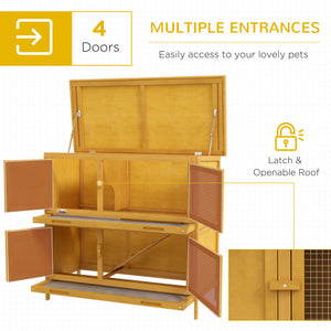 Wooden hutch with 2 large main compartments