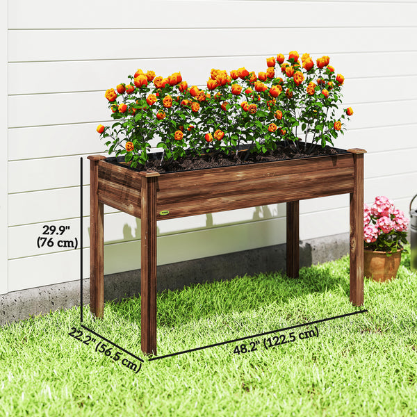 Raised wooden planter with legs