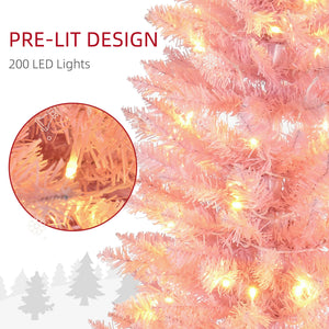 6ft Pre-Lit Pink Artificial Christmas Tree