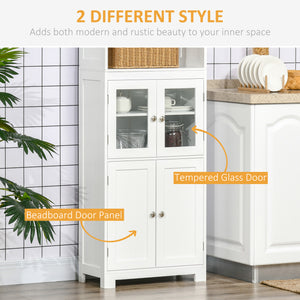 4-door pantry with adjustable shelf, white