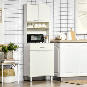 Pantry with microwave storage, white