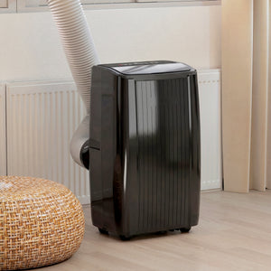 14,000 BTU 5-in-1 Portable Air Conditioner with Cooling, Heating, Dehumidifying, Fan, Sleep Mode, Wi-Fi Voice Control, Black