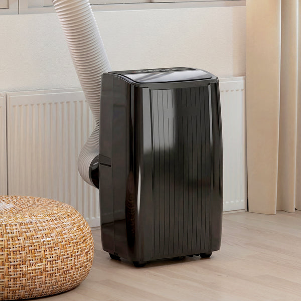 14,000 BTU 5-in-1 Portable Air Conditioner with Cooling, Heating, Dehumidifying, Fan, Sleep Mode, Wi-Fi Voice Control, Black