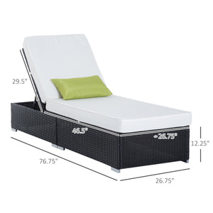 Single lounge chair in synthetic rattan, aluminum frame, with adjustable reclining backrest, cream color