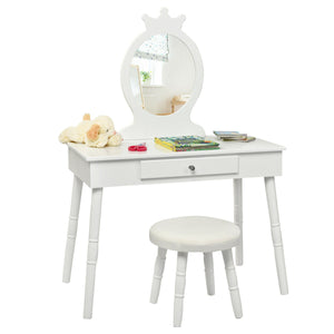 Children's vanity table and chair set makeup stool