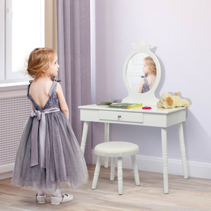 Children's vanity table and chair set makeup stool