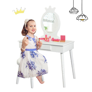 Children's vanity table and chair set makeup stool