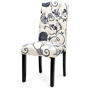 Set of 2 upholstered and padded dining chairs - Black and white