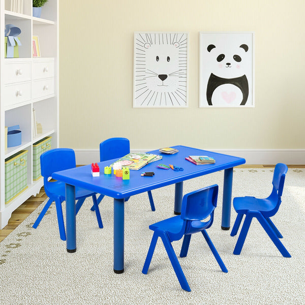 Rectangular plastic learning and play table for children - Red