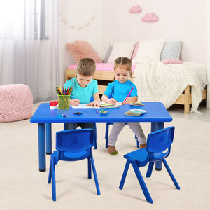 Rectangular plastic learning and play table for children - Red