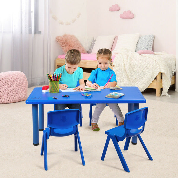 Rectangular plastic learning and play table for children - Red
