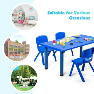 Rectangular plastic learning and play table for children - Red