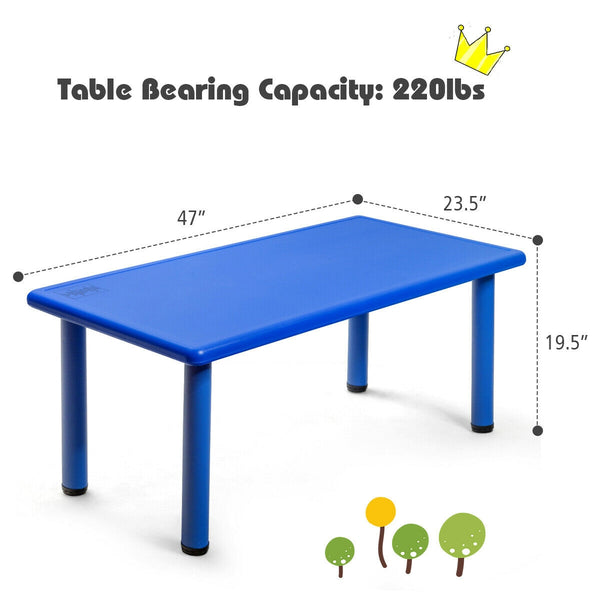 Rectangular plastic learning and play table for children - Red