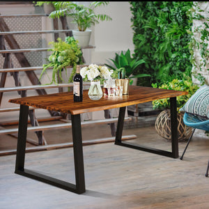 Rectangular acacia wood dining table 