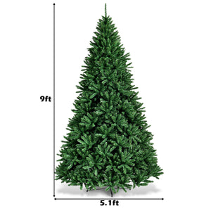 Premium quality 9-foot hinged artificial PVC Christmas tree with sturdy metal stand