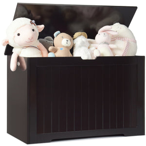 Toy Box Wooden toy organizer with flip-top lid-Brown
