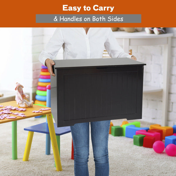 Toy Box Wooden toy organizer with flip-top lid-Brown