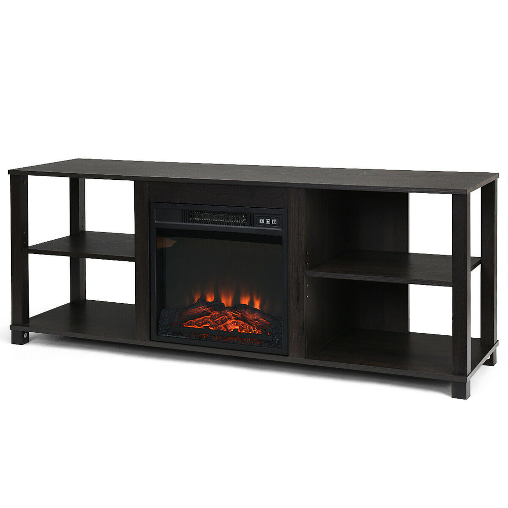 2-tier TV storage console with adjustable shelves