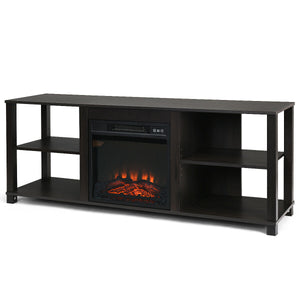2-tier TV storage console with adjustable shelves