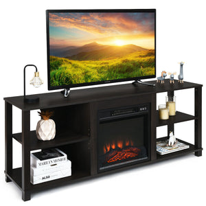 2-tier TV storage console with adjustable shelves