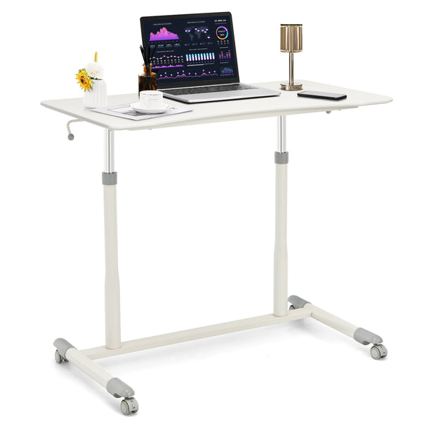 Height-adjustable computer desk, sit-stand rolling table
