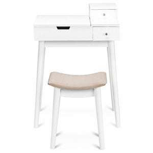 Vanity dressing table set with mirror, stool, and office furniture